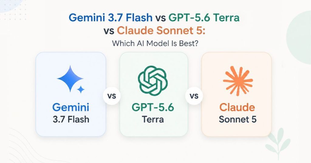 Gemini 3.7 Flash vs GPT-5.6 Terra vs Claude Sonnet 5 AI model comparison