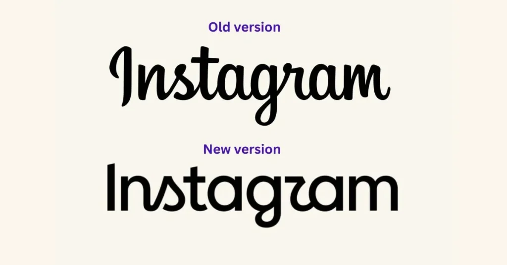 Instagram old and new wordmark design comparison